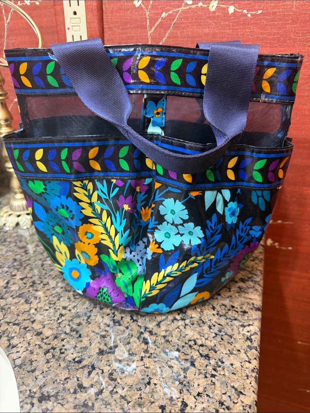 Vera Bradley vinyl coated shower bag
